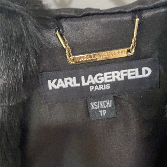 Karl Lagerfeld Black Faux Fur Vest - Picture 5 of 7